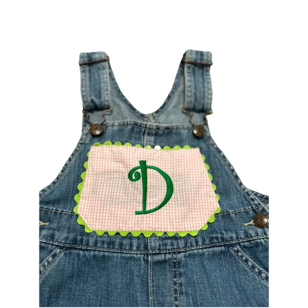 Oshkosh Bgosh Embellished Overalls 4T Girl Monogram D